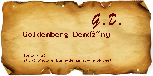 Goldemberg Demény névjegykártya